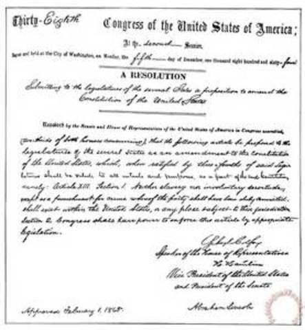 13th Amendment ratified