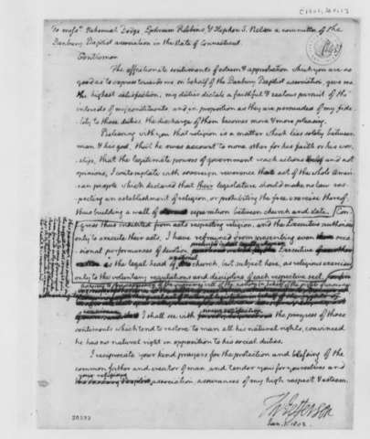 Jefferson's Letter to the Danbury Baptist Association