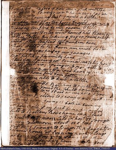 Martha Ballard's Diaries from 1785-1812.