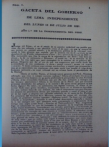 Gaceta del Gobierno de Lima Independiente