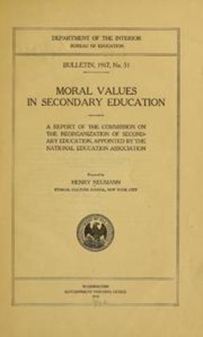 1918- Commission on Reorganization of Secondary Education