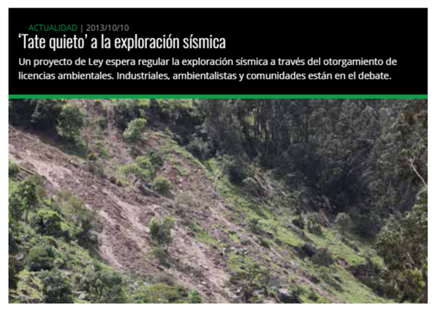 "Tate quieto" a la exploración sísmica