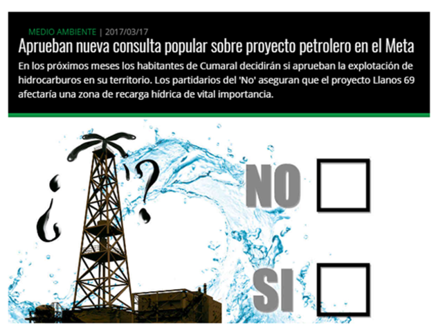 Aprueban nueva consulta popular sobre proyecto petrolero en el Meta