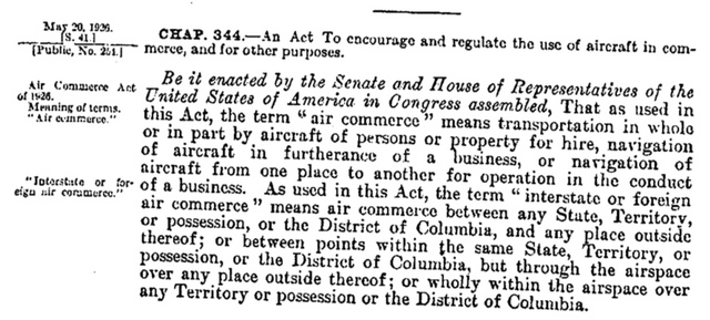 The Air Commerce Act of 1926