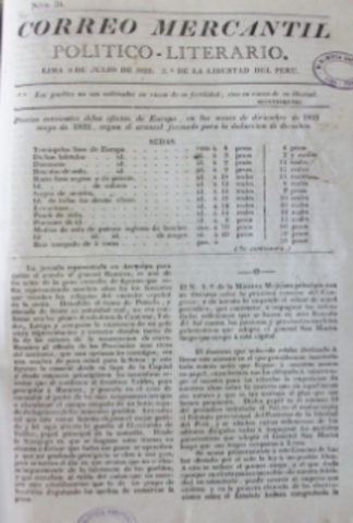 El Correo Mercantil, Político y Literario