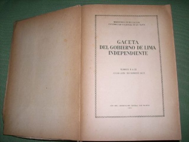LA GACETA DEL GOBIERNO DE LIMA