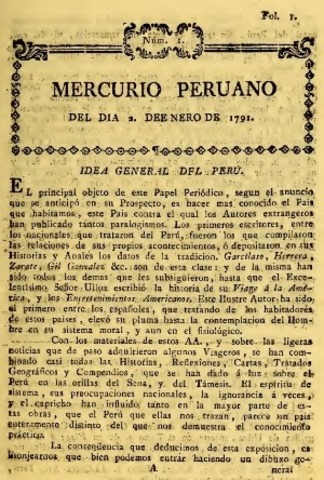 "El Mercurio Peruano" ( 2 de enero de 1791)