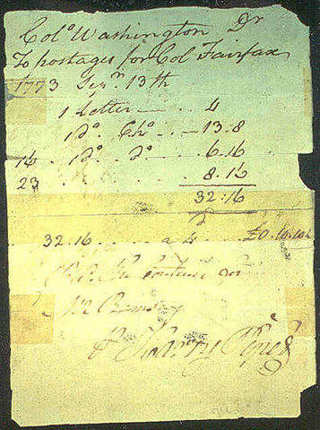 George Washington's Postage Bill