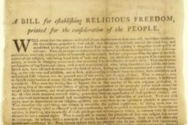 Virginia Act of Religious Freedom-1779