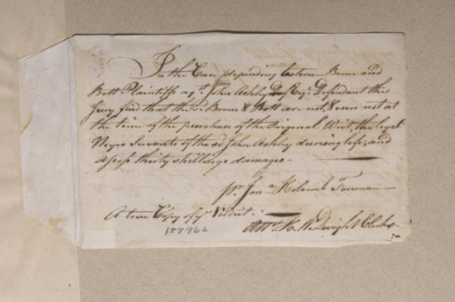 Massachusetts Supreme Court Outlaws Slavery