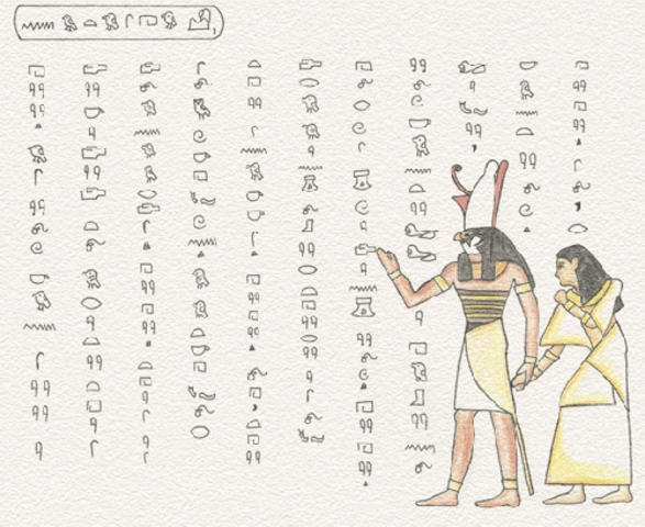 Egyptian Hieroglyphs being used