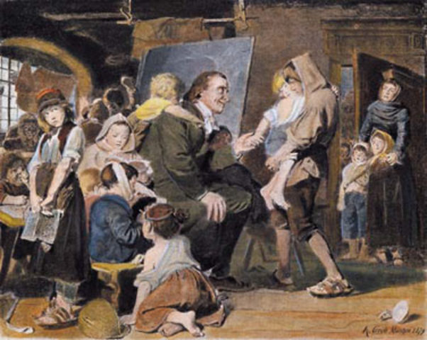 EN 1798, PESTALOZZI JOHANN HEINRICH (1746-1827) ABRIÓ UNA ESCUELA PARA HUÉRFANOS