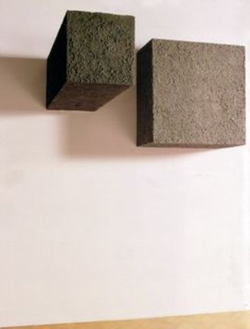 Pascali espone "1 mc di terra e 2 mc di terra".