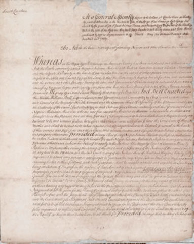 An Act for the Better Ordering and Governing of Negroes and Other Slaves