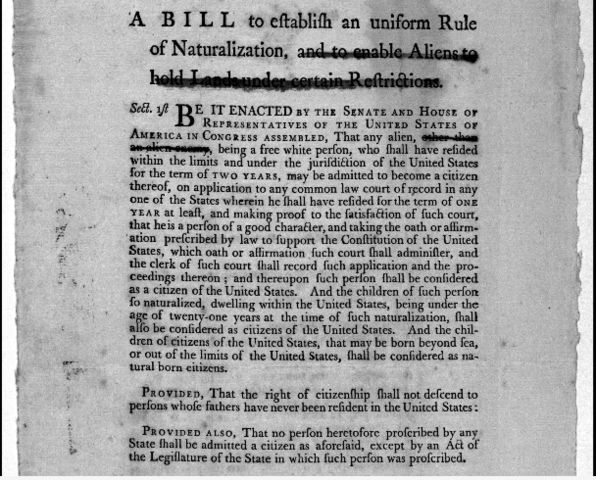 1790 Naturalization Act