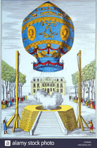 Montgolfier Brothers 1st men to fly in hot air balloon