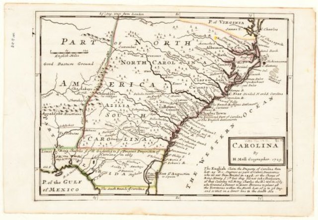 1729, The Carolina Divide, North and South.