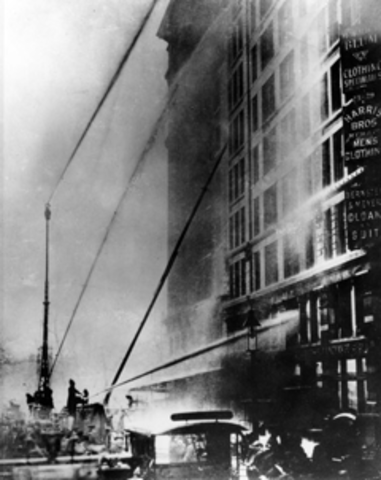The Triangle Shirtwaist Factory Fire is still considered one of the worst disasters in New York City. 146 young Italian and Jewish women died from poor working conditions where a fire could not be contained. Attached is a direct photograph of the fire.5