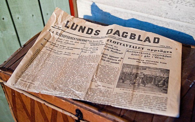 El número 30 del periódico sueco Lunds Weckoblad, en el que se insertaba el siguiente anuncio