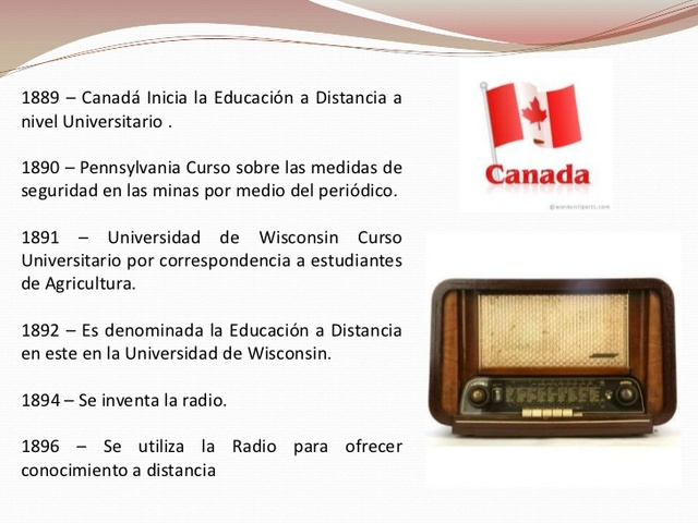 1889 – EDUCACION A DISTANCIA CANADA