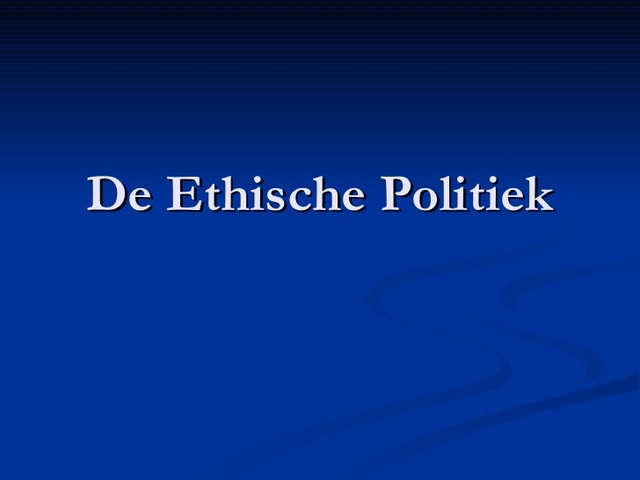 Start ethische politiek