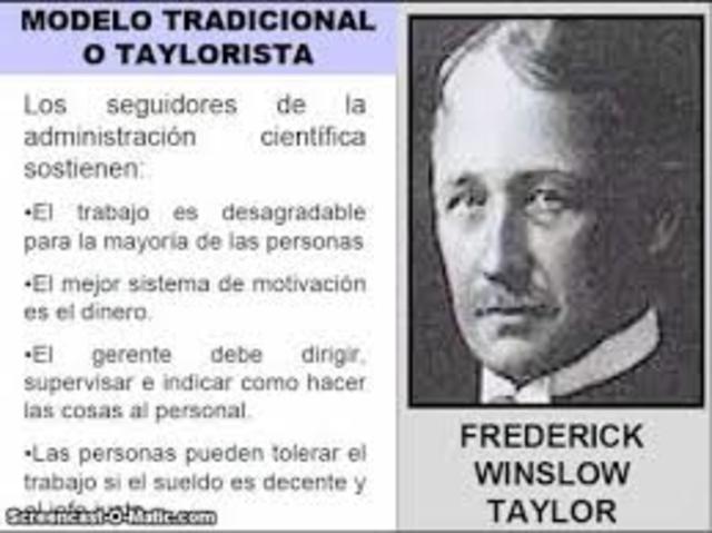 la aparición de la administración científica de Frederick Taylor,