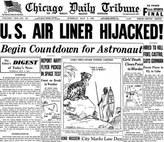 First US Airline Hijacked to Cuba