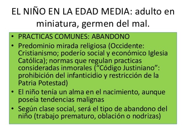 EL NIÑO EN LA EDAD MEDIA