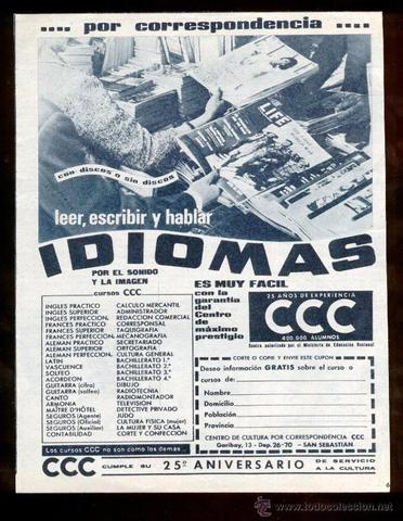 Idiomas por correspondencia.