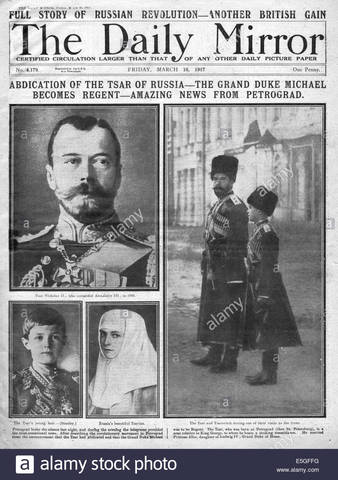 Tsar Nicholas II abdicates from the throne