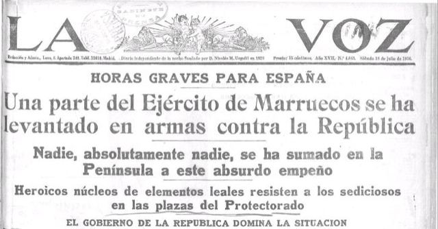 En Melilla comenzó la sublevación por parte del ejercito de África.