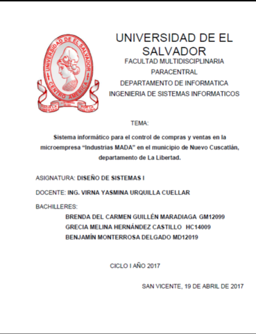 Entrega de Documento de Perfil