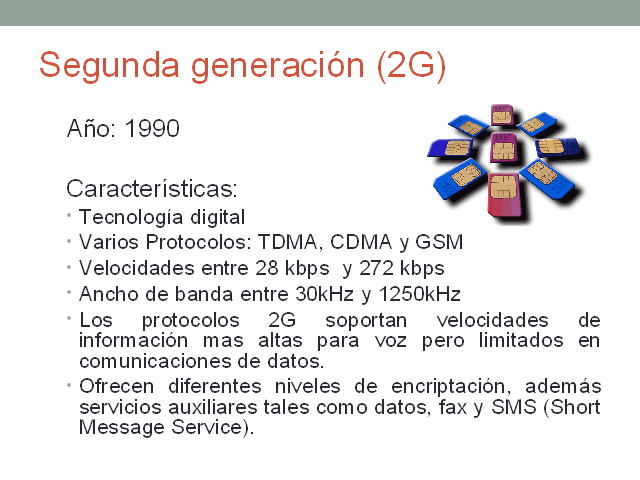 Surge la llamada 2G con la implementación del GSM.