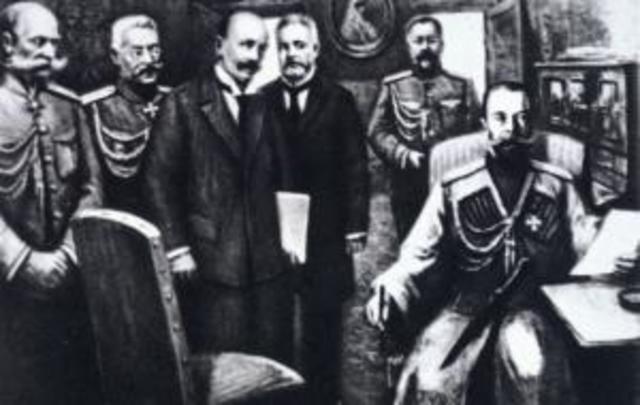 Nicholas II renounces his throne