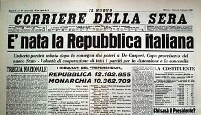 Referendum - nasce la Repubblica Italiana