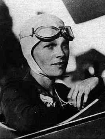 Amelia Earhart becomes the first women to fly solo across the Atlantic Ocean