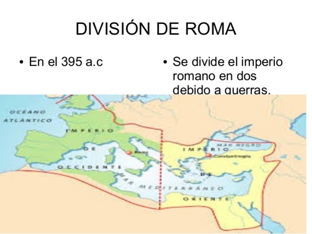 se divide el imperio romano