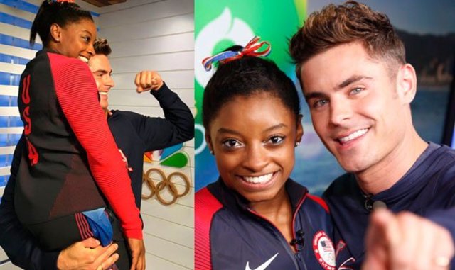 Zac Efron viajó a Brasil para sorprender a la gimnasta Simone Biles