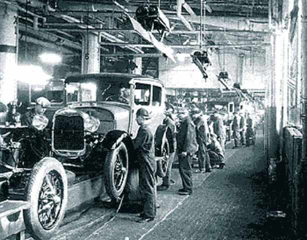 Producción por cadena de montaje de Henry Ford