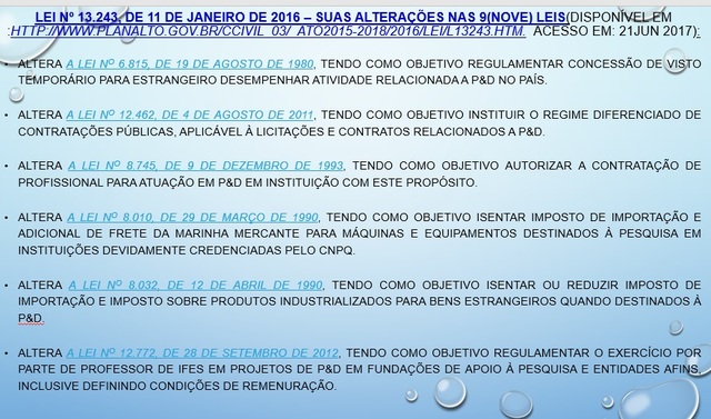 Marco legal - alteração de outras leis