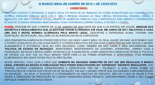 Marco legal - comentários