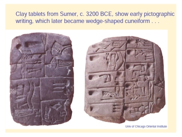 Writing using the clay tablets