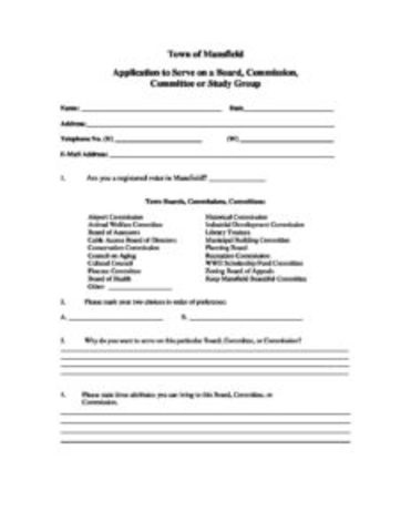 Town committee forms
