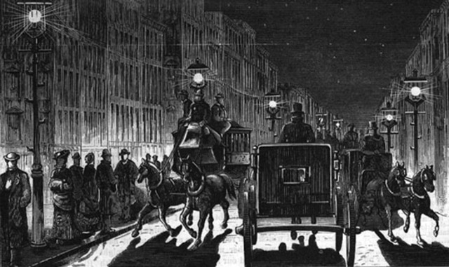 El primer Sistema de iluminación eléctrica es intalado