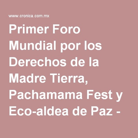 Primer Foro Mundial