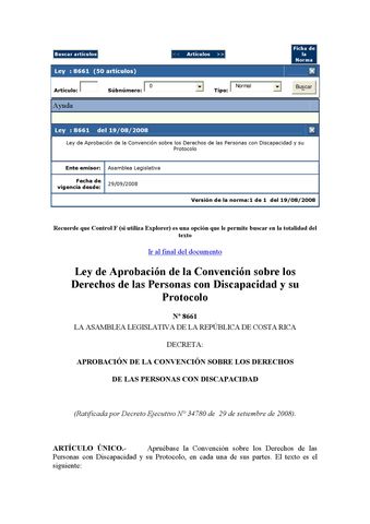 Ley 8661, Costa Rica