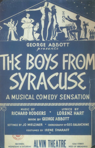 "The Boys from Syracuse" is performed on stage for the first time