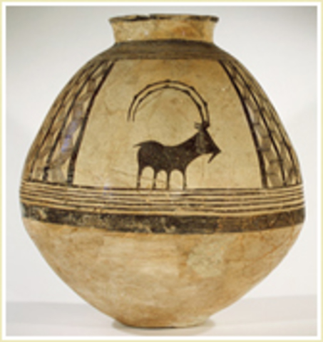 Storage Jar Decorated With Mountain Goats