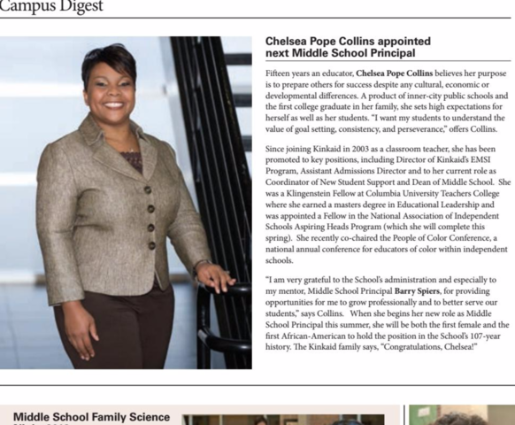 Kinkaid Hires 1st African American Principal