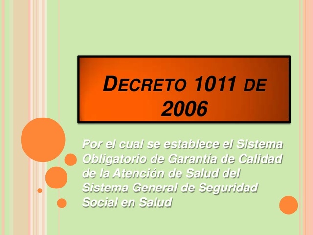 Decreto 1011 de 2006